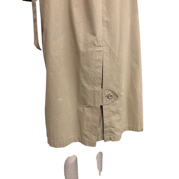 London Fog Womens Beige Trench Coat Belted Double-Breasted Size 8 PET - Picture 12 of 15